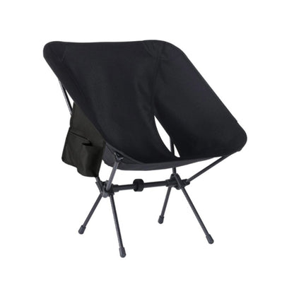 Black folding chair on a white background